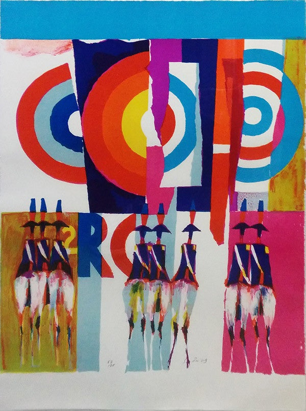 Carabinieri a Ostia by Nicola Simbari, serigraph