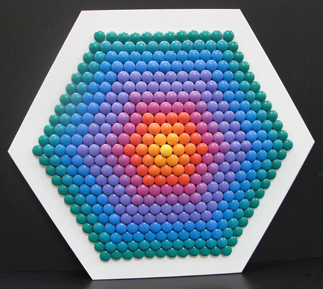 307 Hexagon Rainbow by Stan Slutsky, 3d interactive mixed media