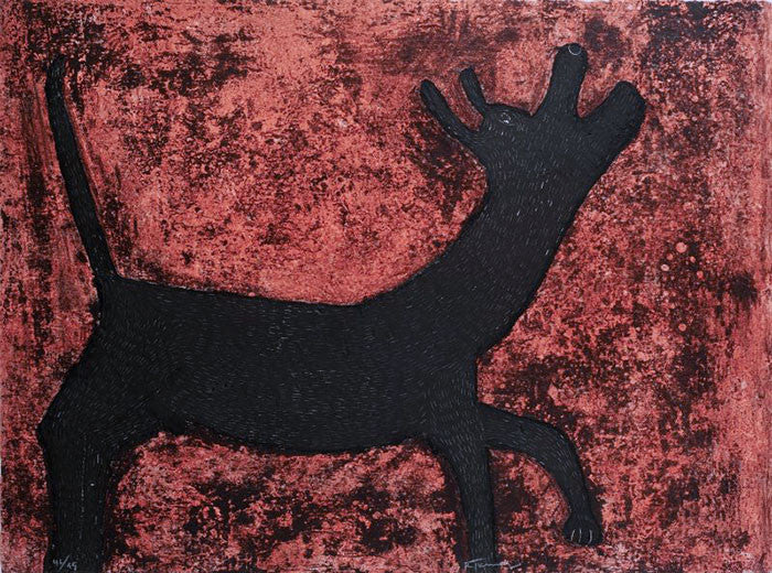 Perro by Rufino Tamayo, 1979 color etching and aquatint on paper — detail 2