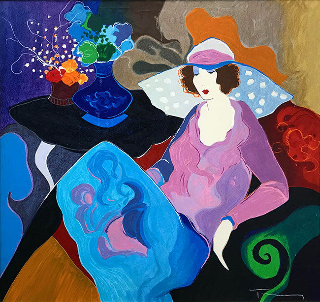 Loveliness by Itzchak Taray by Itzchack Tarkay, hand embellished serigraph on linen