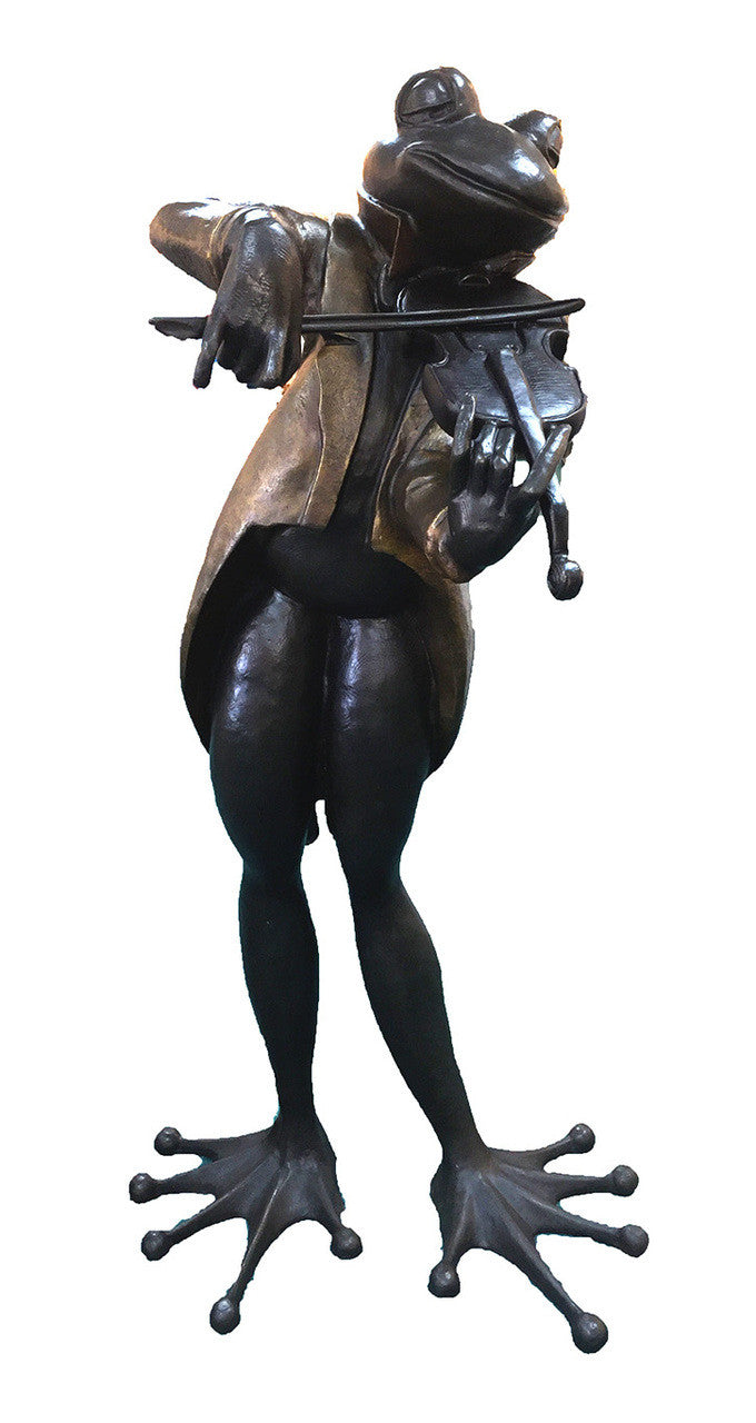 Frog Violinist by Max Turner by Artists Misc., bronze