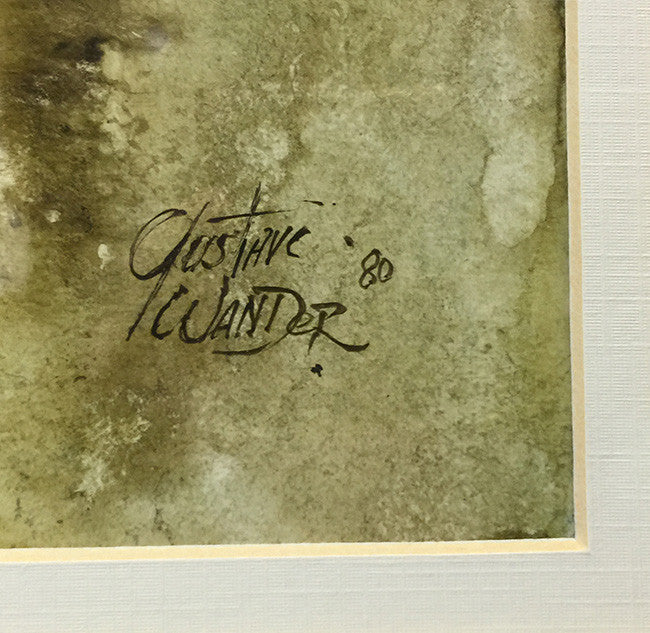 Fishermans Warf by Gustave Wander, 1980 watercolor — detail 2