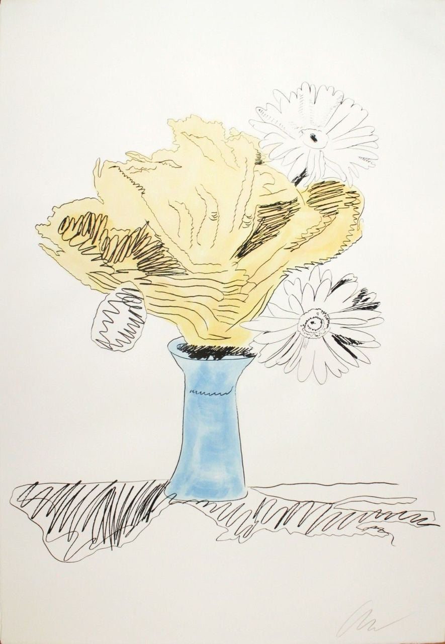 Flowers Hand Colored (FS II.113) by Andy Warhol, 1974 screen print hand-colored with dr. martin’s aniline watercolor dyes on…
