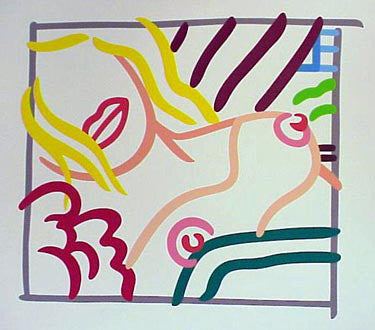 Bedroom Blonde Doodle with Photo by Tom Wesselmann, 1988 screenprint
