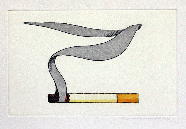 Smoking Cigarette by Tom Wesselmann, 1991 etching and aquatint