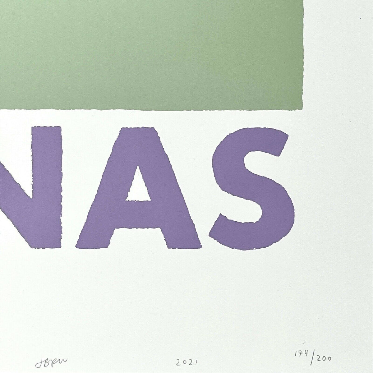 Bananas by Jonas Wood, 9-color silk screen on rising museum board edition — detail 2