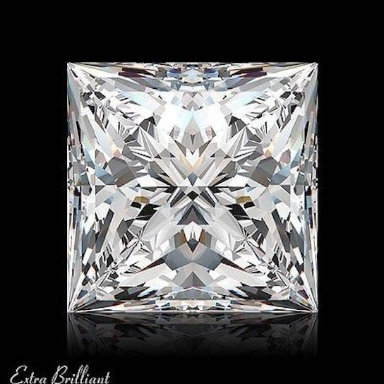 GIA Certified 3.02 Carat Princess Diamond H Color SI2 Clarity Excellent Investment