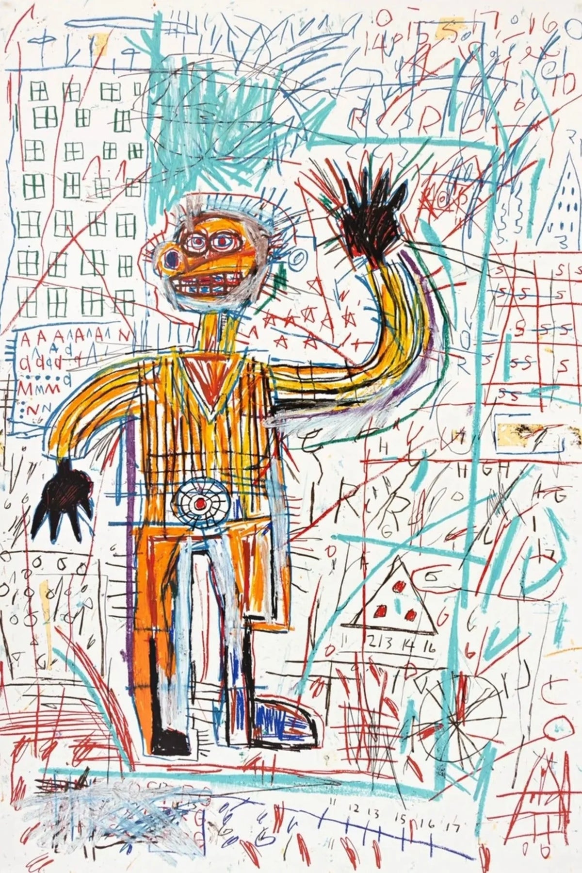 Figure Portfolio V by Jean-michael Basquiat, 1982 hand pulled screen print