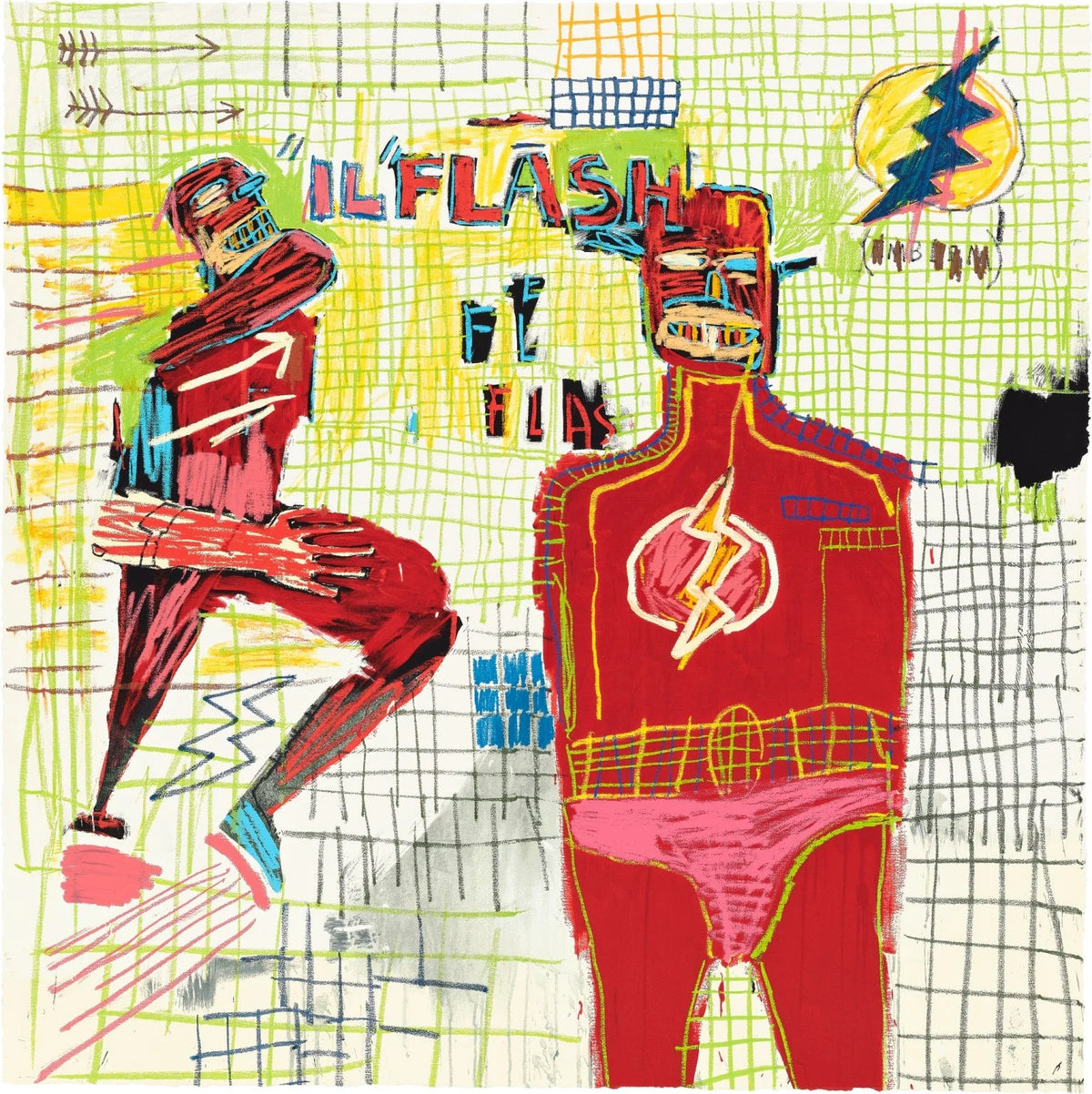 Superhero: Flash in Naples by Jean-michael Basquiat, 1982 screen print