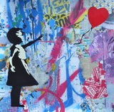 BALLOON GIRL (ORIGINAL) BY MR. BRAINWASH (22 X 22 INCHES)