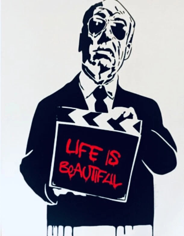 Life Is Beautiful (Alfred Hitchcock) by Mr. Brainwash, 2009 2 -color limited edition screen print