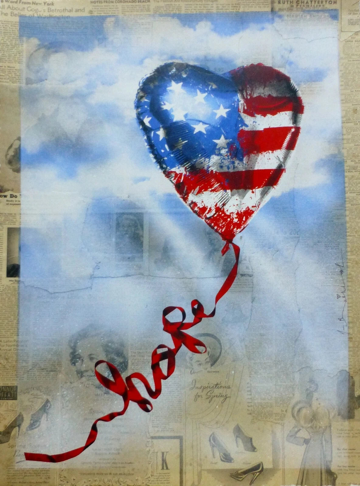 HOPE FLAG (ORIGINAL) BY MR. BRAINWASH