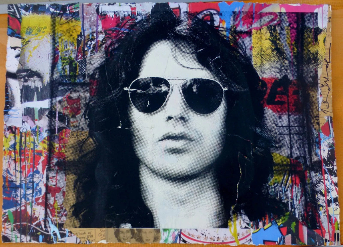Jim Morrison (Doors) (Original) by Mr. Brainwash, 2017 silkscreen and mixed media on archival paper