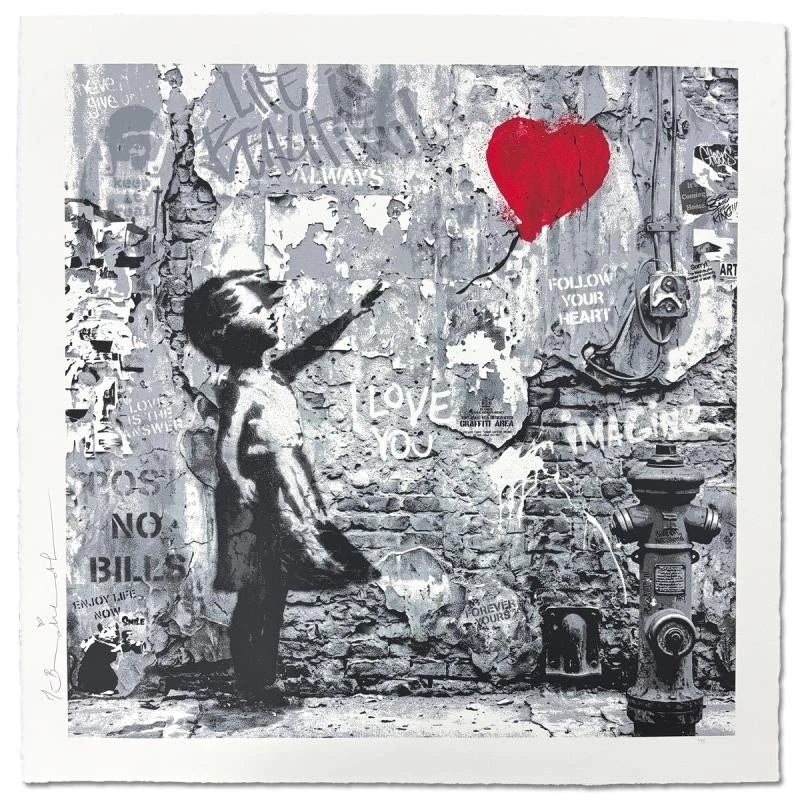 BALLOON GIRL By Mr. Brainwash - Love Forever (22 X 22 INCHES)