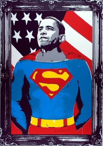 Obama Superman by Mr. Brainwash, 2008 silkscreen — detail 2