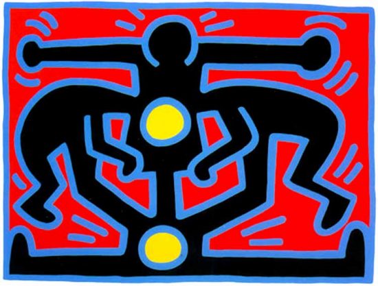 Growing III by Keith Haring, 1988 color screen print