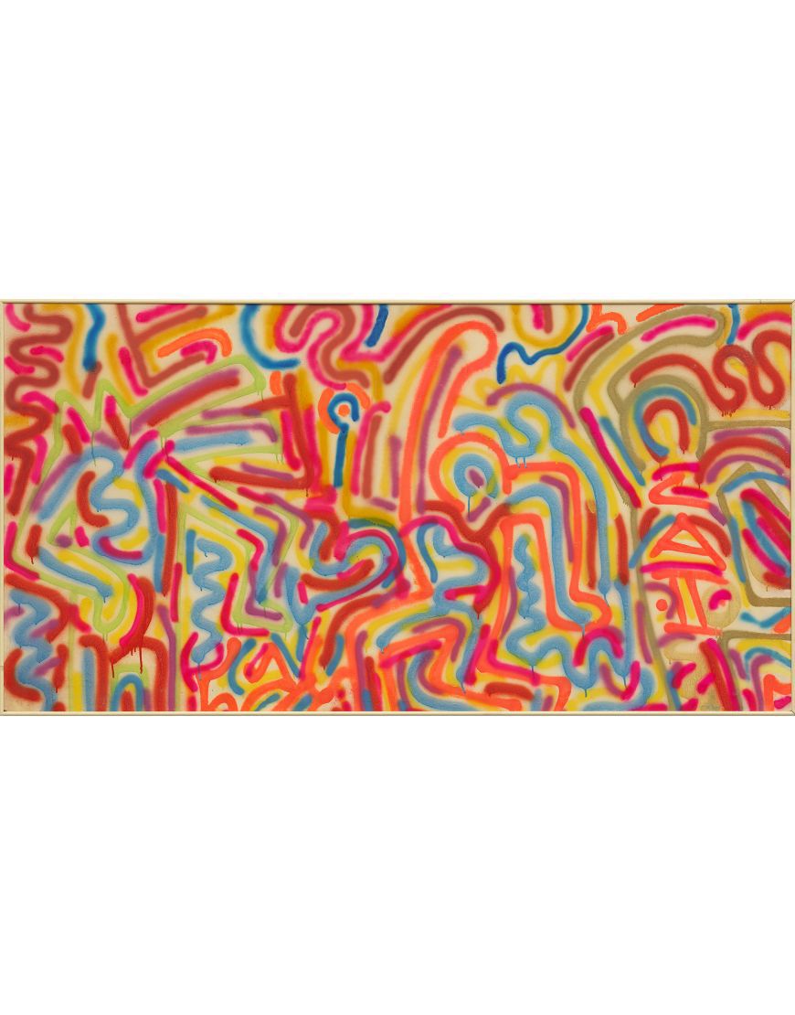 Untitled II by Keith Haring, 1984 spray paint on wood