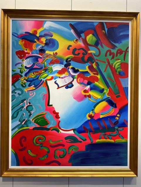 PROFILE FLOWER WOMAN VER.IV (ORIGINAL) BY PETER MAX (60 X 48 INCHES)
