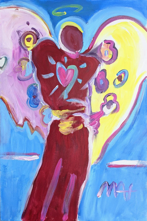 ANGEL WITH HEART (ORIGINAL) BY PETER MAX (36 X 24 INCHES)