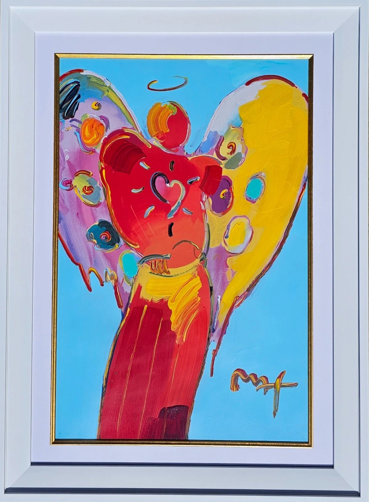 Angel with Heart 2007 (Original) by Peter Max, 2007 acrylic and mixed media on paper