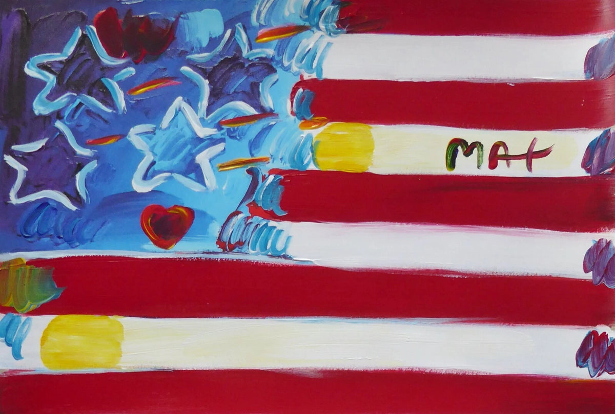 Flag With Heart Ver.1 #16 (ORIGINAL) BY PETER MAX