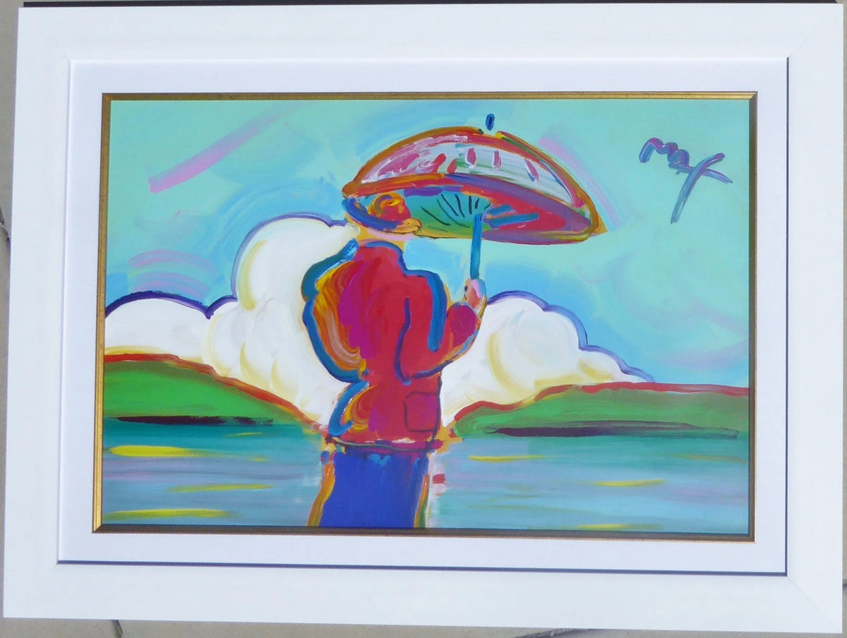 Umbrella Man At Sea (ORIGINAL) BY PETER MAX