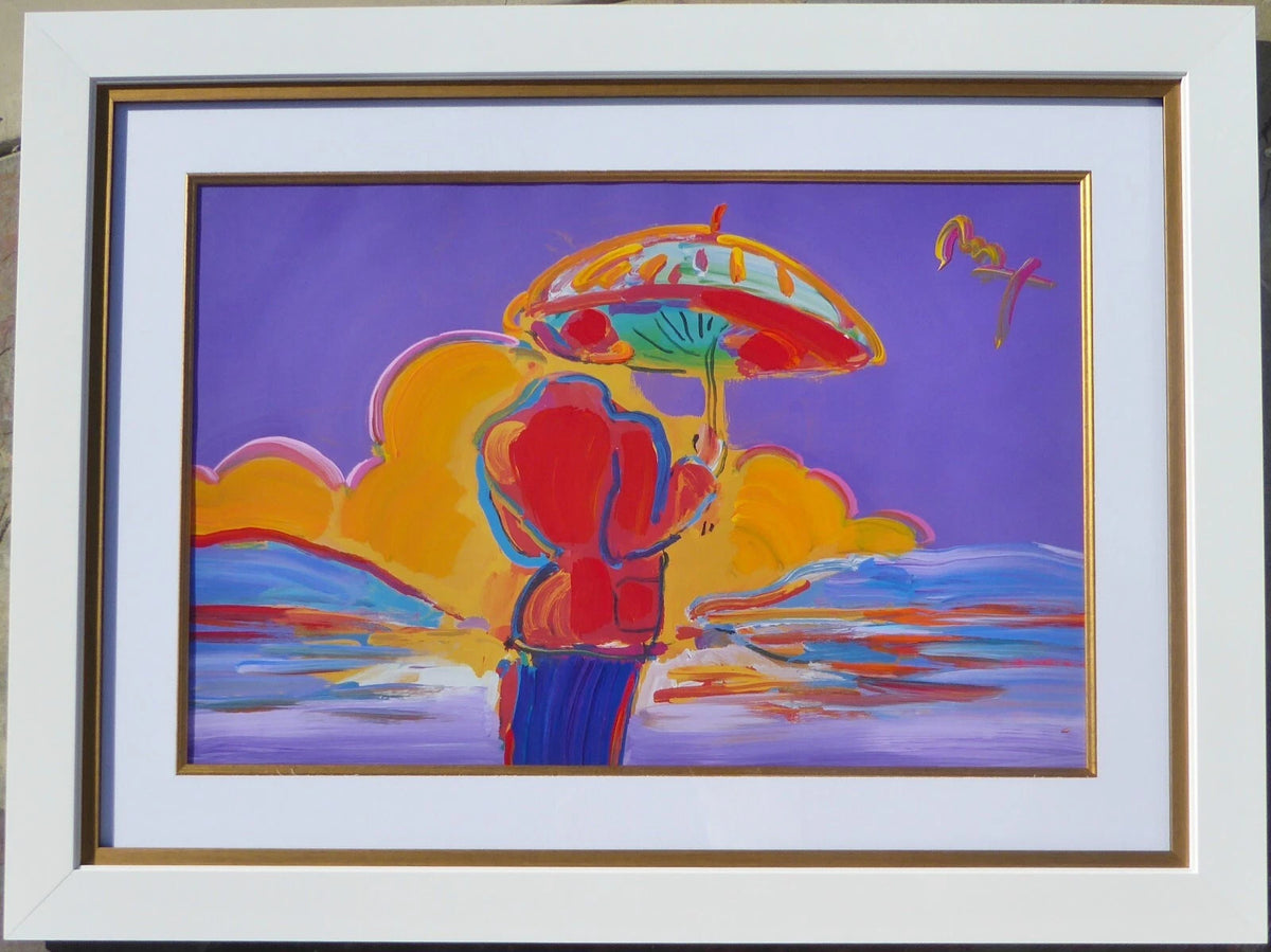 Umbrella Man At Sea Ver. 1 (ORIGINAL) BY PETER MAX