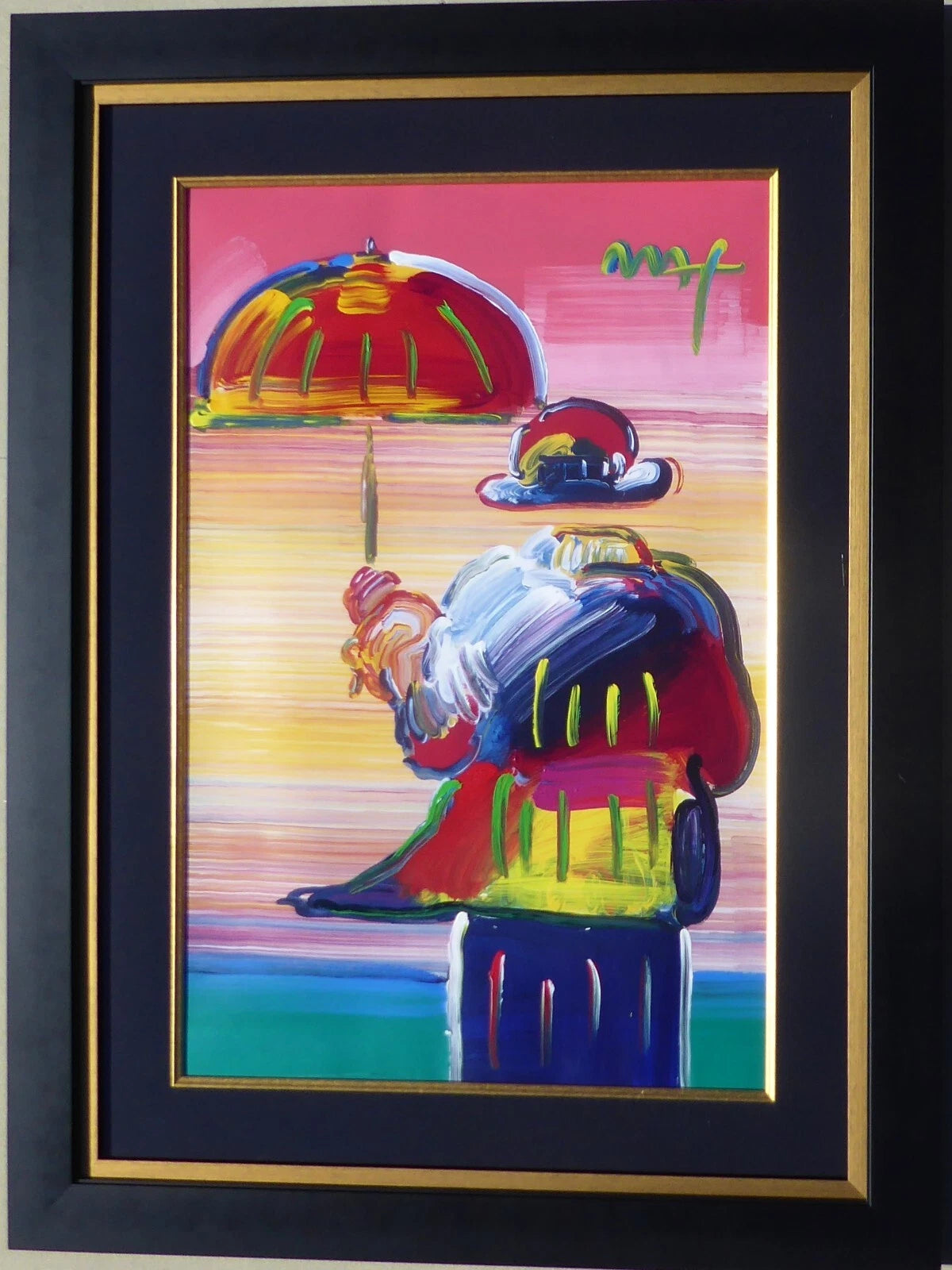 Umbrella Man 2010 (Original) by Peter Max, 2010 acrylic on paper