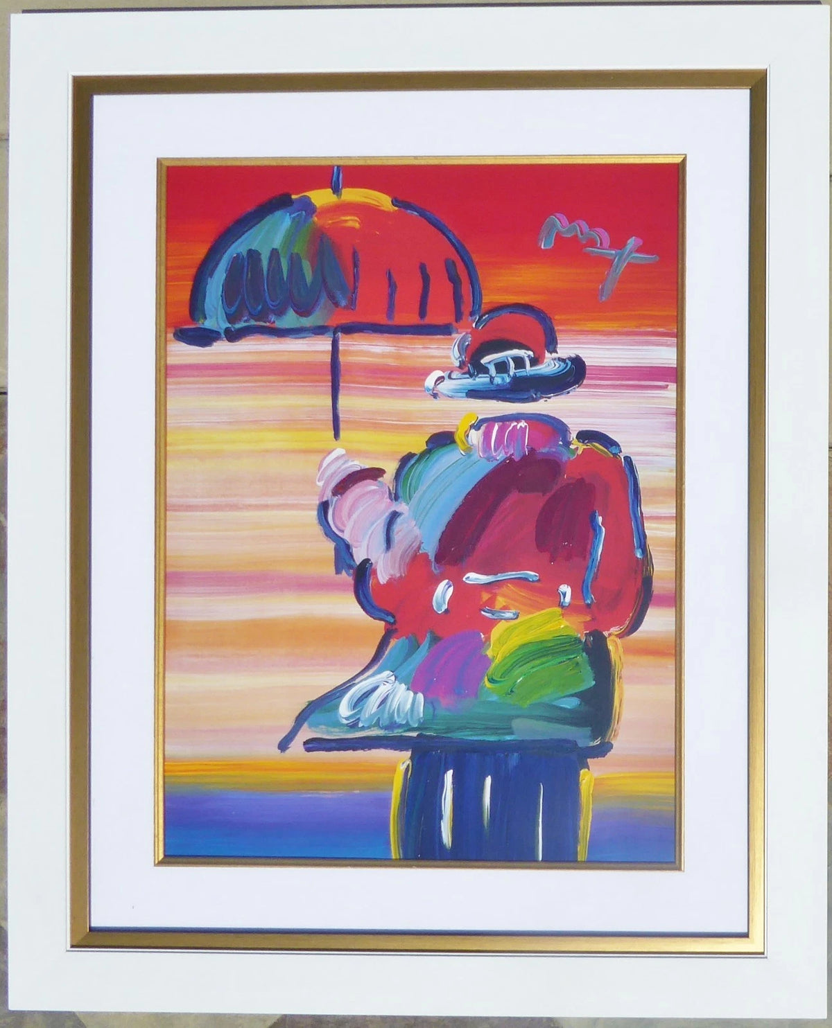 Umbrella Man 2007 (Original) by Peter Max, 2007 acrylic on paper