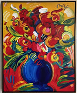 VASE OF FLOWERS (ORIGINAL) BY PETER MAX (60 X 48 INCHES)