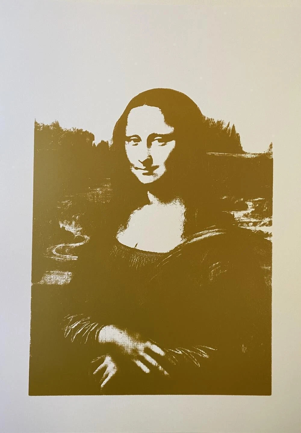 Mona Lisa Gold/white (Da Vinci's) by Andy Warhol for Sunday B. Morning by Premier Pop Art