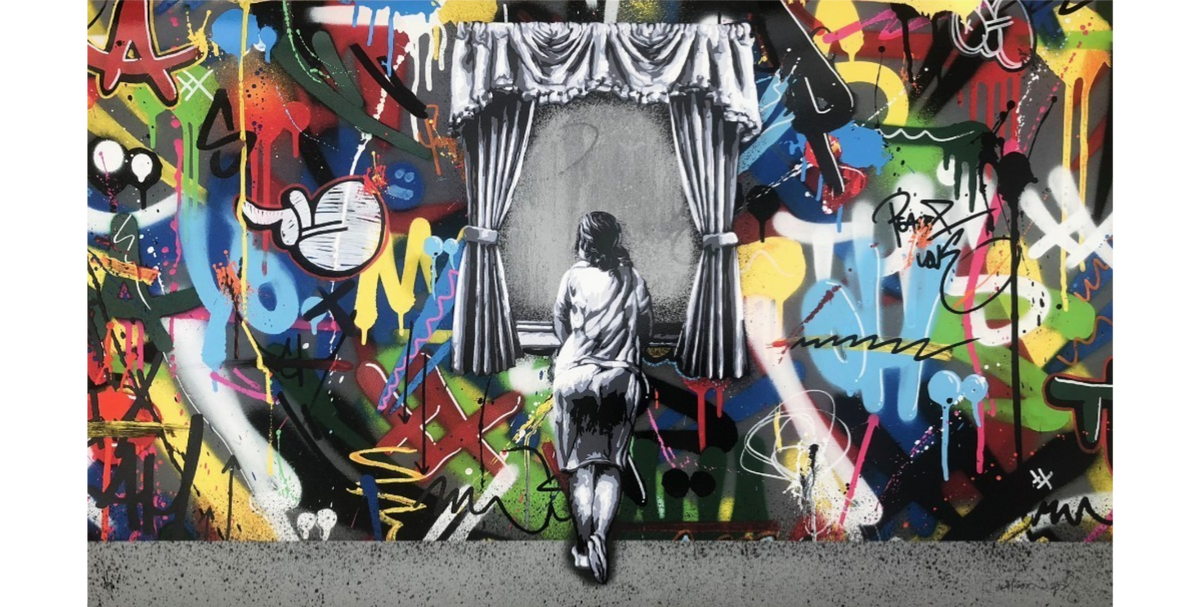 Figure at the Window, 2018 by Martin Whatson, 2018 12 color screenprint on Somerset paper
