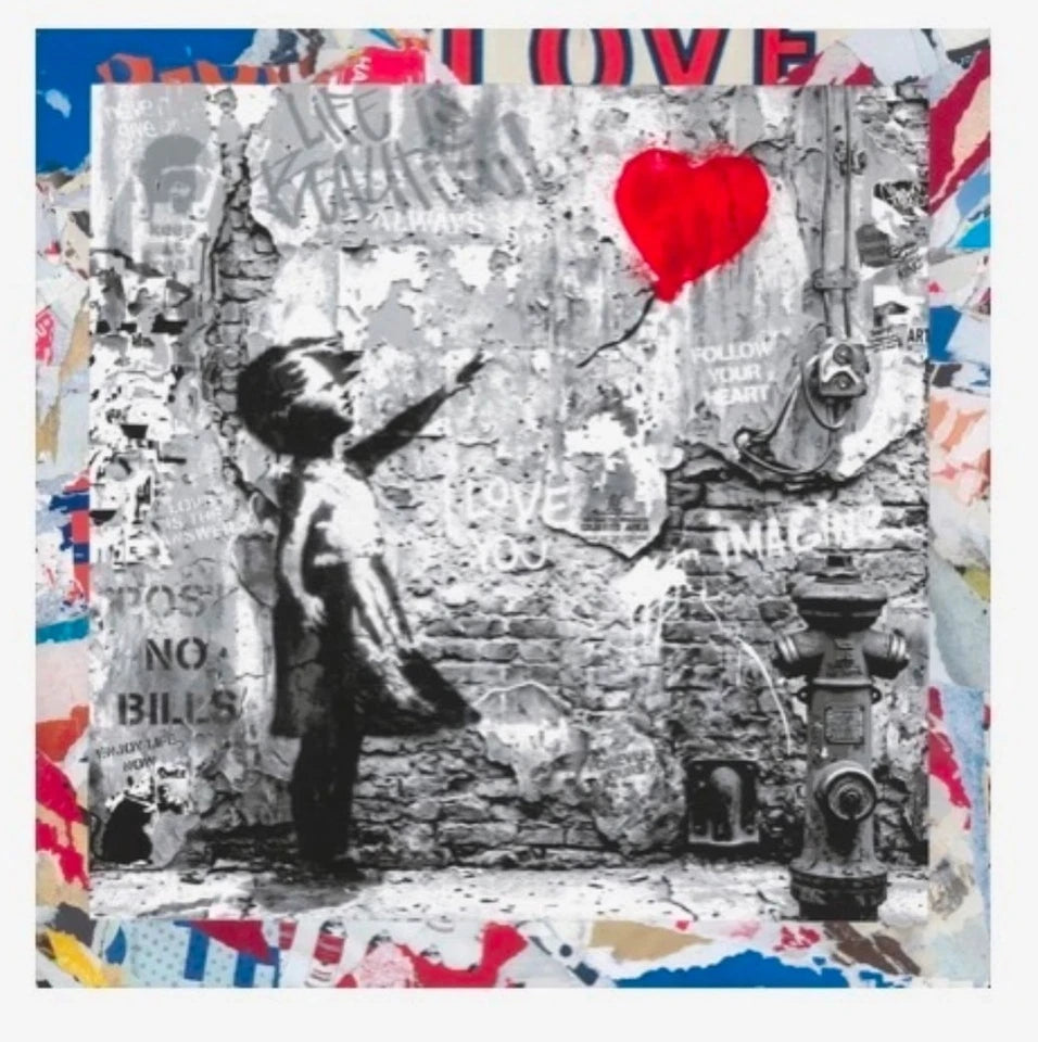 LOVE FOREVER (Original) Balloon Girl By Mr. Brainwash (22 X 22 INCHES)