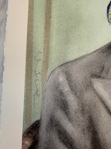Basquiart by Mr. Brainwash, 2021 15 color screen print on archival paper with deckled edges — detail 2