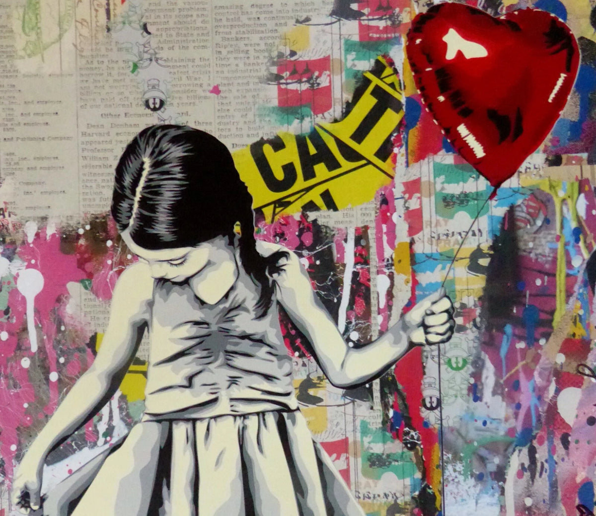 Beautiful Girl (Original) by Mr. Brainwash, 2023 silkscreen and mixed media on archival paper — detail 2