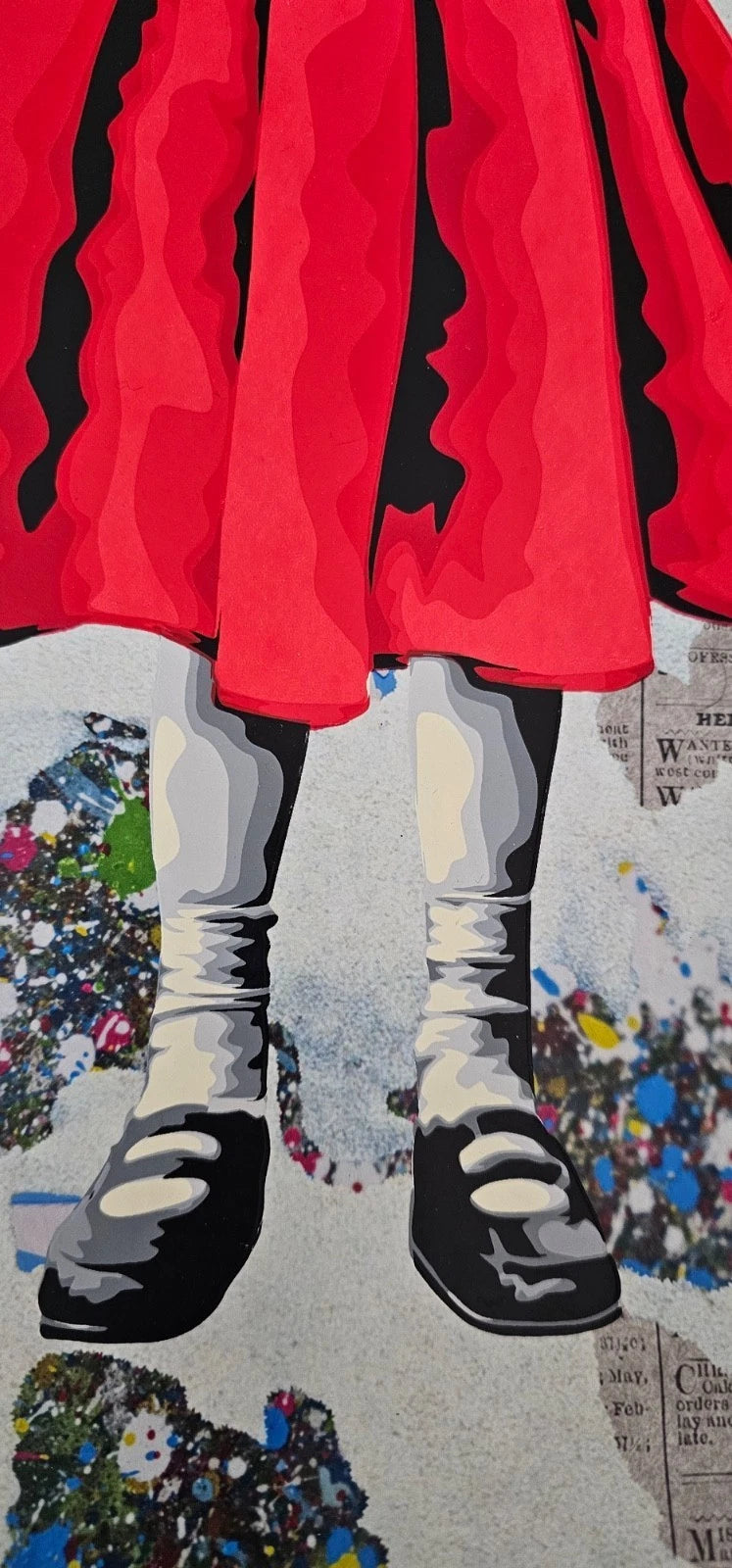 Beautiful Girls (Original) by Mr. Brainwash, 2024 silkscreen and mixed media on archival paper — detail 2
