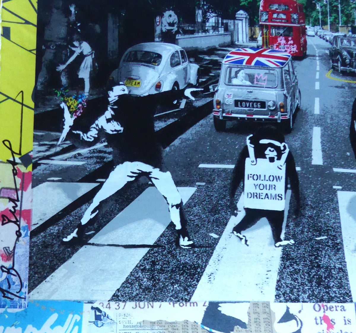 Come Together (Original) By Mr. Brainwash (18 X 18 INCHES)