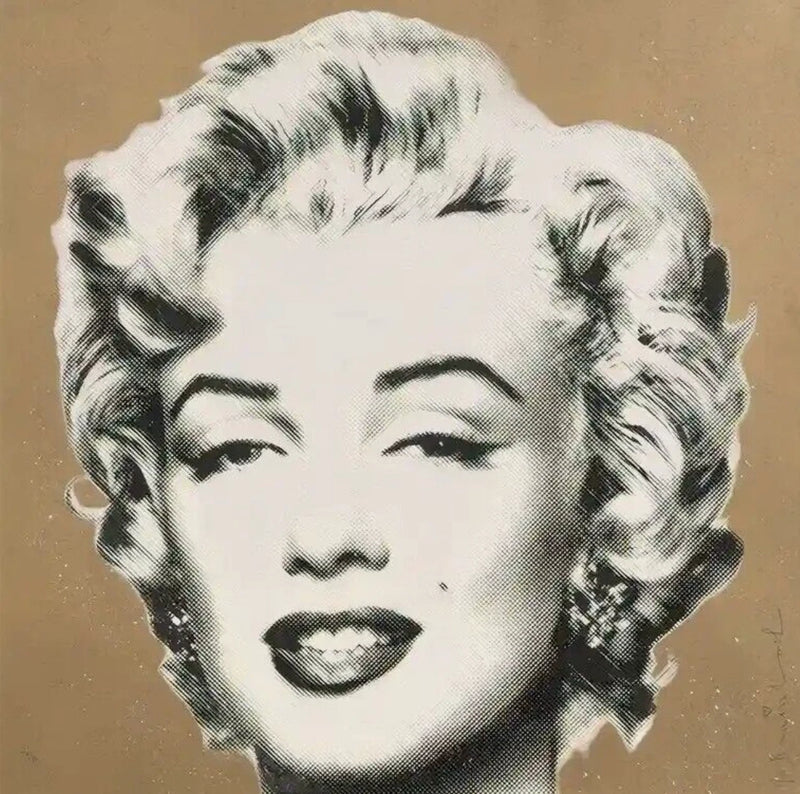 Diamond Girl (Marilyn Monroe) (Gold) (Diamond Dust) by Mr. Brainwash, 2016 2-color screen print on paper with diamond dust