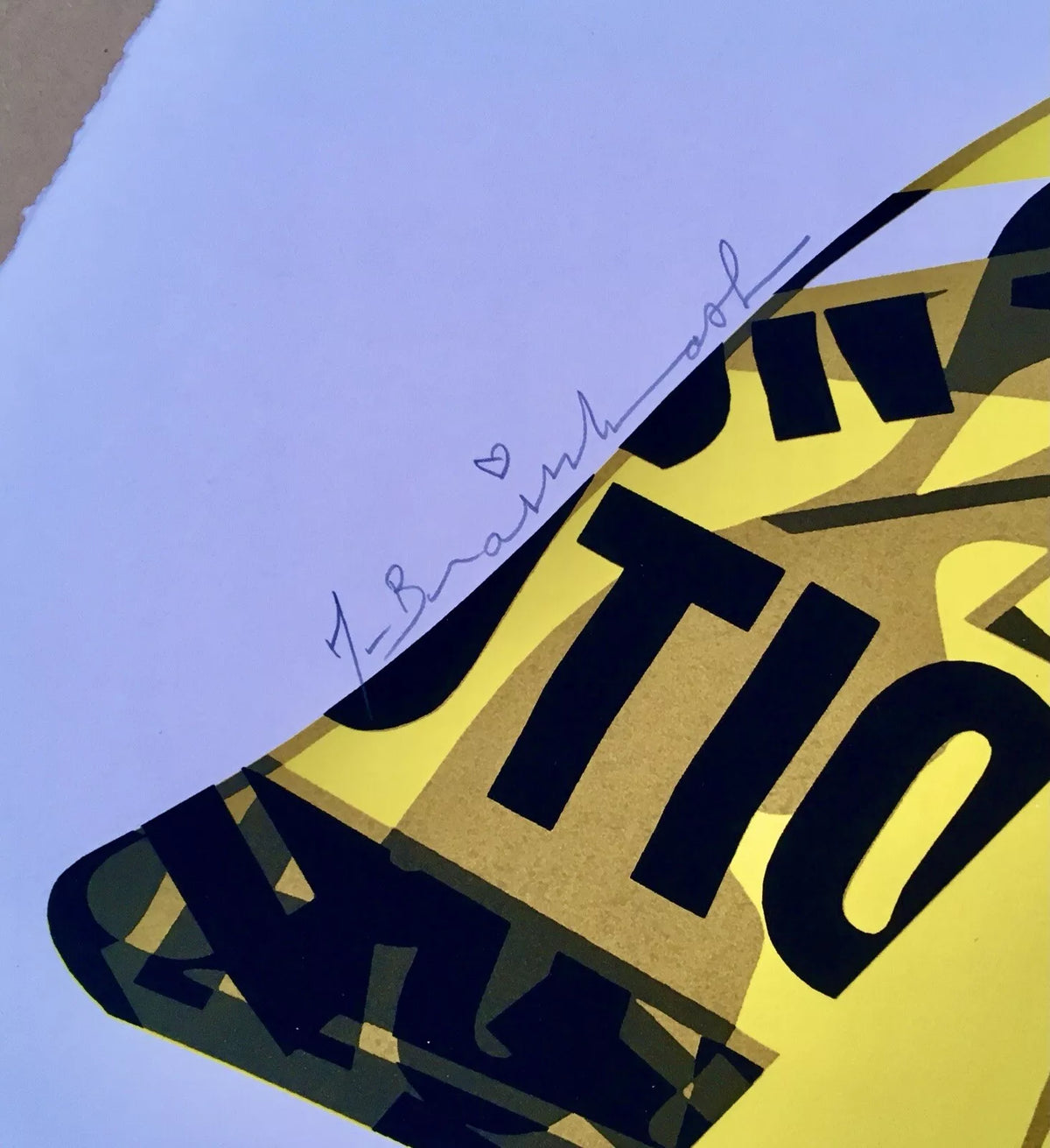Handle with Care! by Mr. Brainwash, 2013 color screen print on archival paper — detail 2