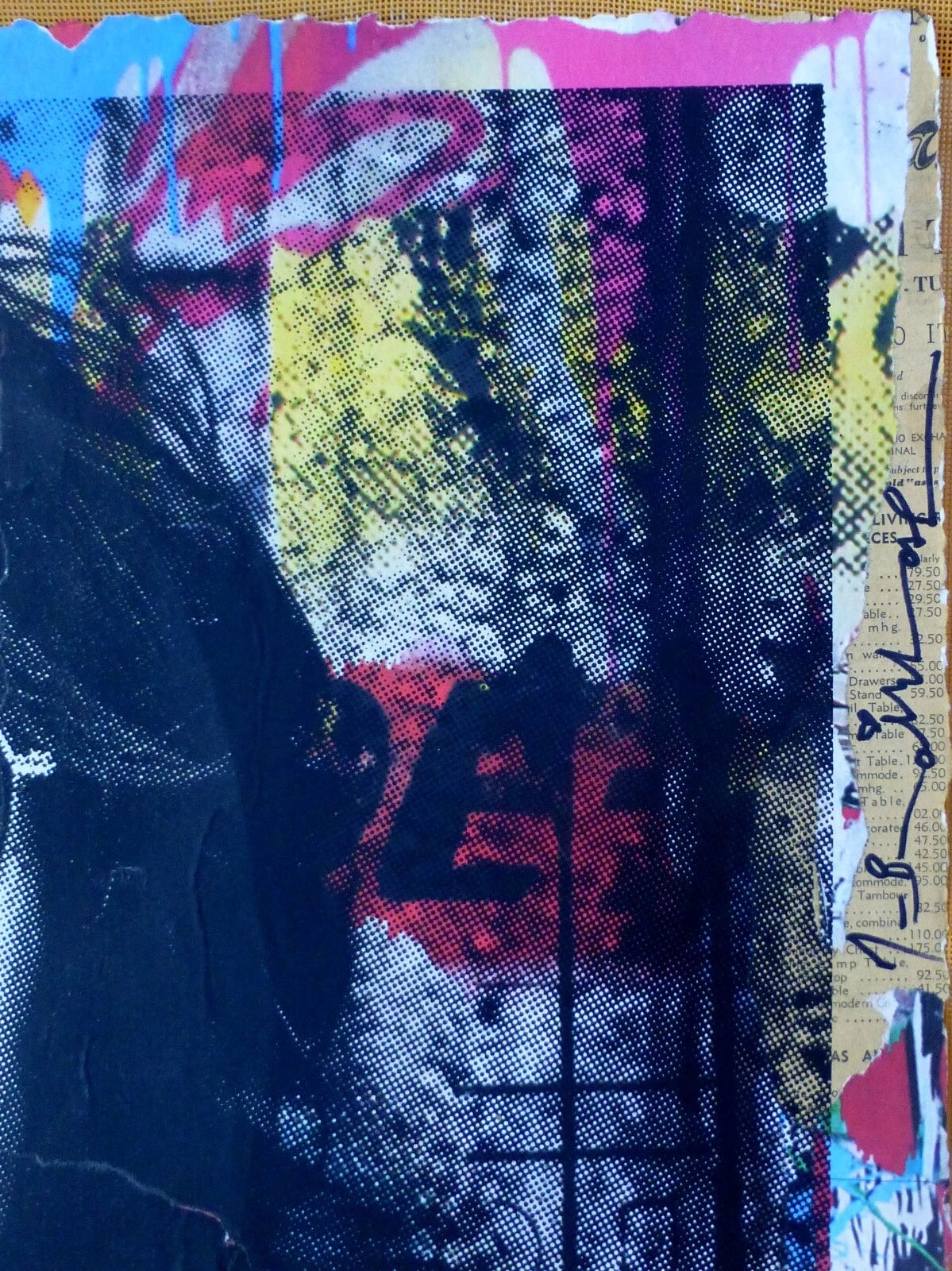 Jim Morrison (Doors) (Original) by Mr. Brainwash, 2017 silkscreen and mixed media on archival paper — detail 2