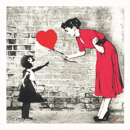Love Catcher (Red) by Mr. Brainwash, 2023 color screen print on archival paper