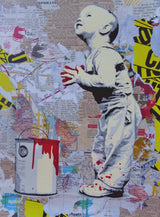 NOT GUILTY (ORIGINAL) BY MR. BRAINWASH (30 X 22 INCHES)