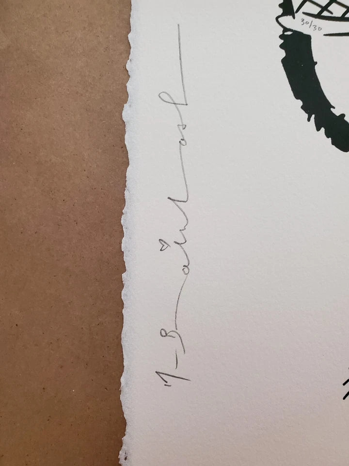 The Cat and the Heart Balloon (Red) by Mr. Brainwash, 2020 screen print — detail 2