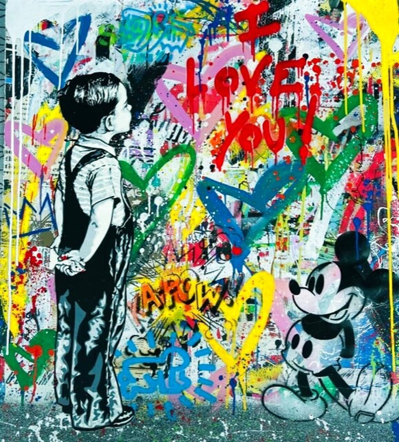 WITH ALL MY LOVE! !I LOVE YOU (ORIGINAL) BY MR. BRAINWASH (34 X 30 INCHES)