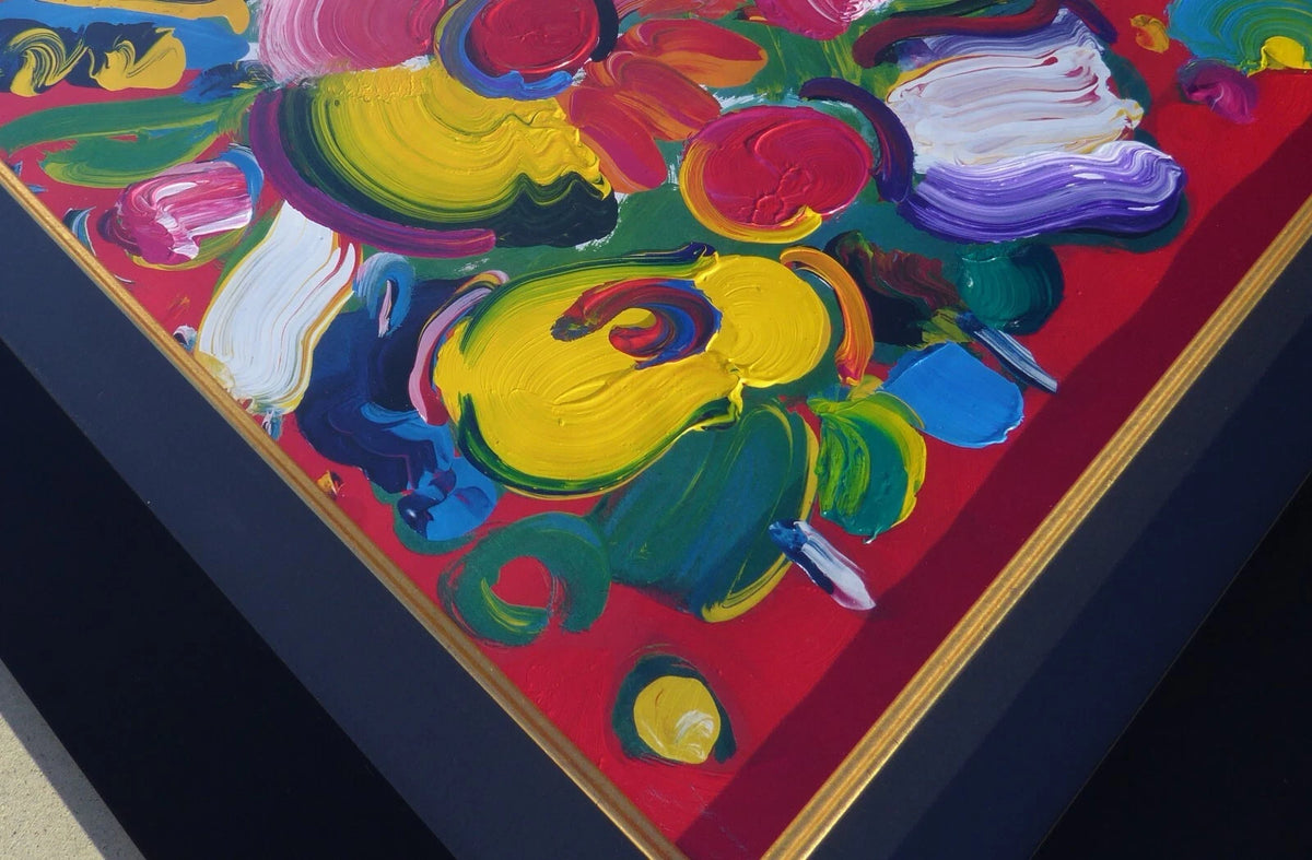Abstract Flower II (Original) by Peter Max, 2007 acrylic and mixed media on paper — detail 3