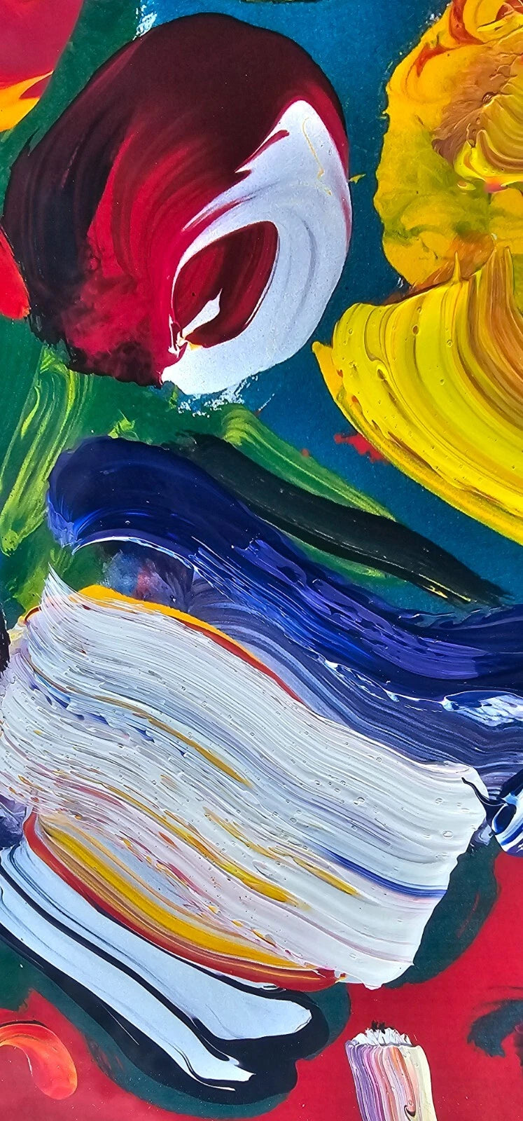 Flowers 2008 (Original) by Peter Max, 2008 acrylic and mixed media on paper — detail 4