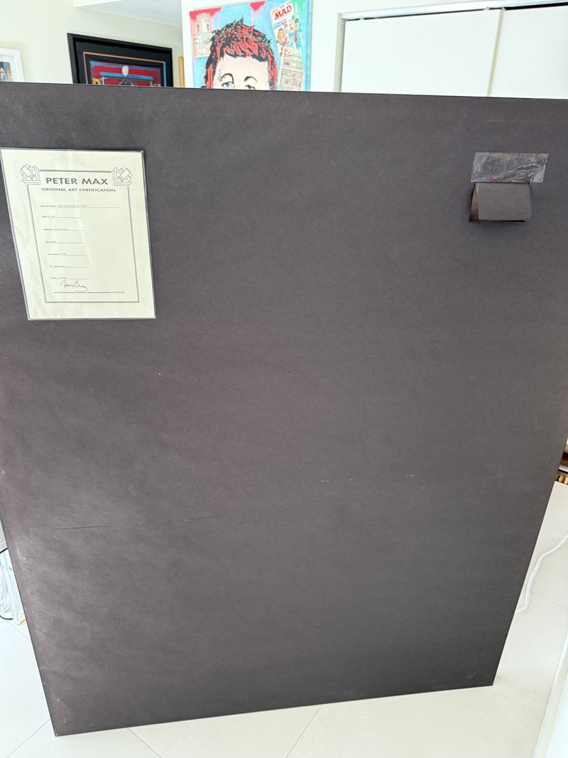 VASE OF FLOWERS (ORIGINAL) BY PETER MAX (60 X 48 INCHES)