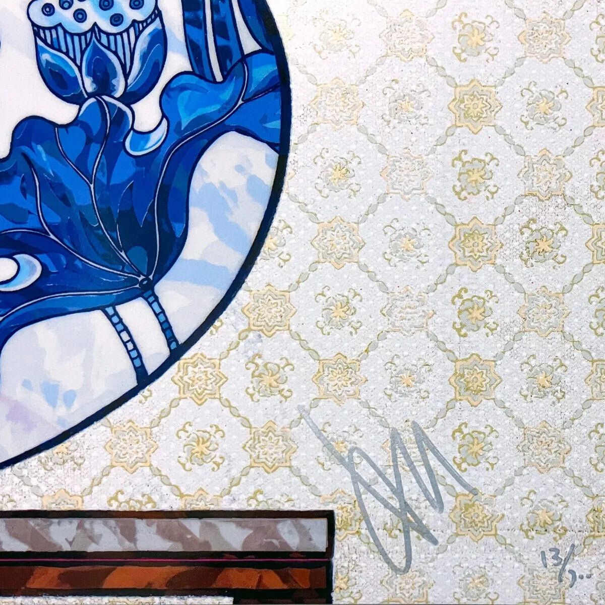Flowers in a Qinghua Vase by Takashi Murakami, offset print in 4 colors edition — detail 2