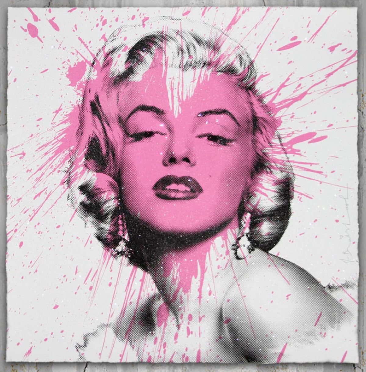 My Heart Is Yours (Marilyn Monroe) (Pink) by Mr. Brainwash, 2017 2-color screen print hand finished with diamond dust
