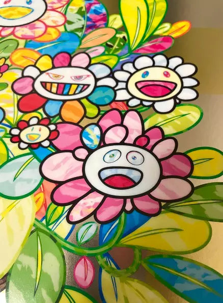 Flowers in a Basket by Takashi Murakami, offset print in 4 colors edition — detail 3